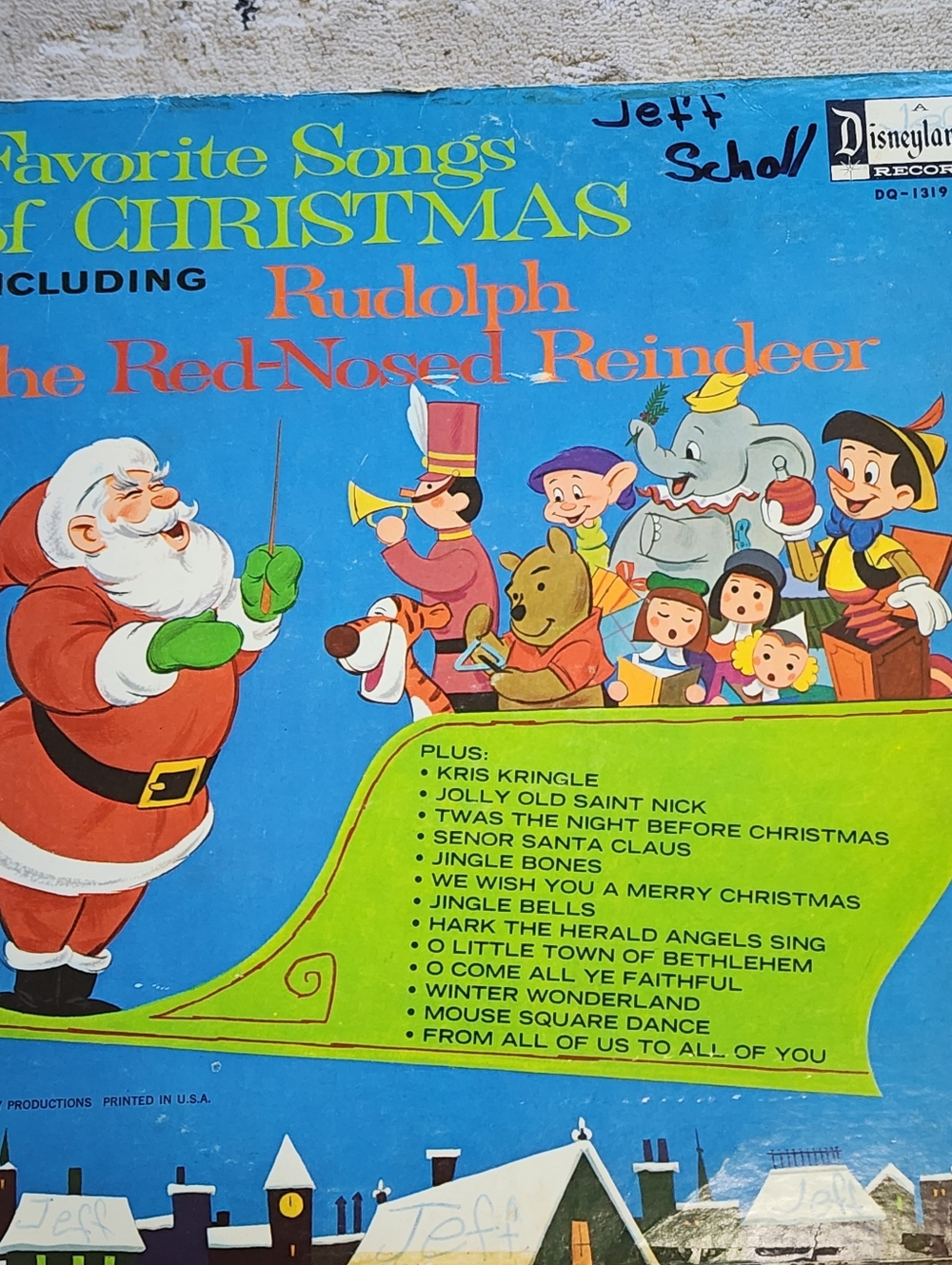 Favorite Songs of Christmas - Kids Album Vintage 1968 Disneyland Vinyl Record